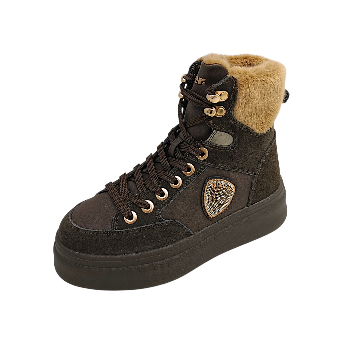 Blauer USA Emery01 Damenschuhe Schnürer Winterstiefel Braun Freizeit (Dark Brown DKB, Größe 41 EU)