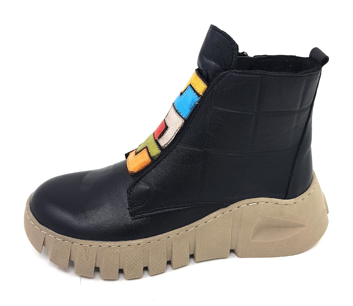 Gemini Damenschuhe Stiefel Reißverschluss Schwarz Freizeit