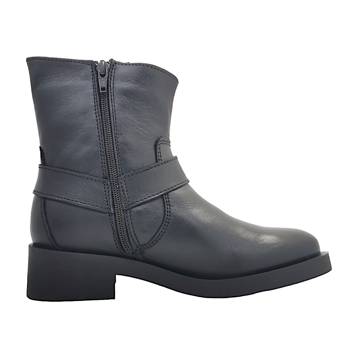 Apple of Eden Velvet Smooth Damenschuhe Stiefeletten Reißverschluss Schwarz