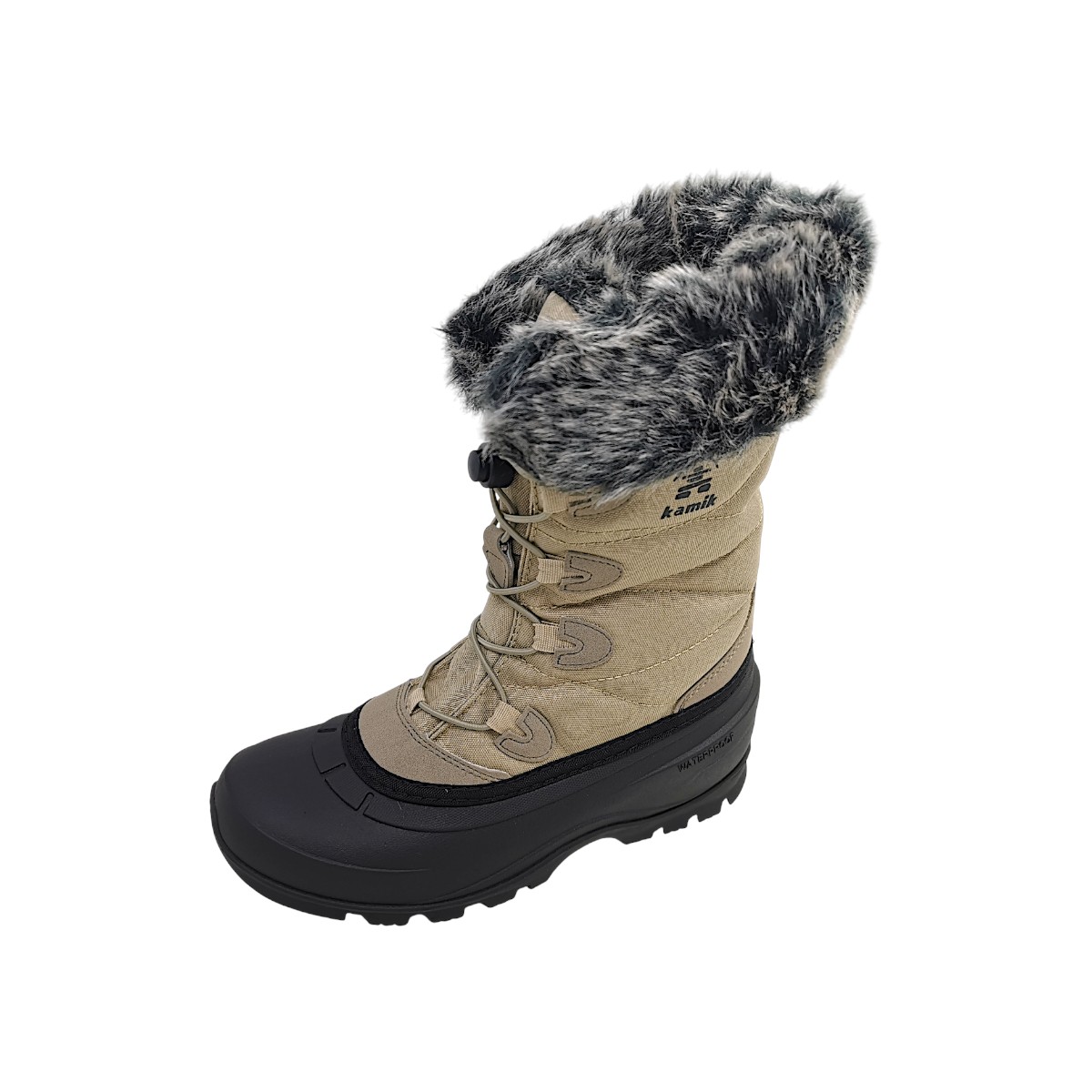 Kamik CHA MOMENTUM3 Damenschuhe Stiefel Gefüttert Winterstiefel Schwarz Freizeit (Charcoal, Größe 42 EU)