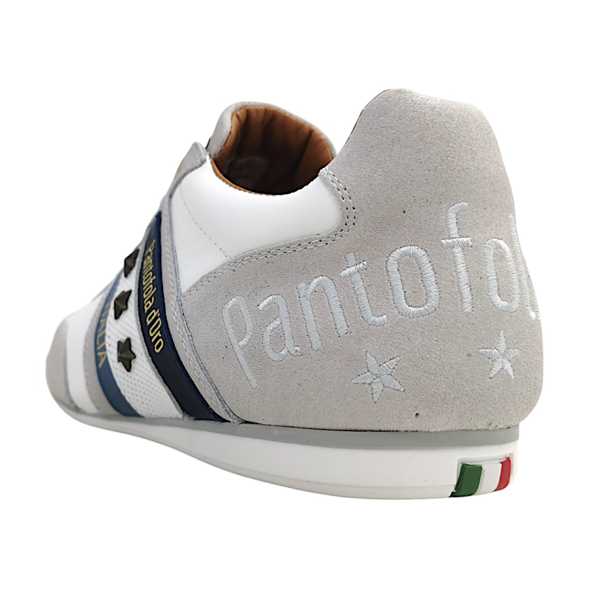 Pantofola d`oro Imola Uomo Low Herrenschuhe Schnürschuhe Weiß Freizeit (lt. grey/white 8121, Größe 46 EU)
