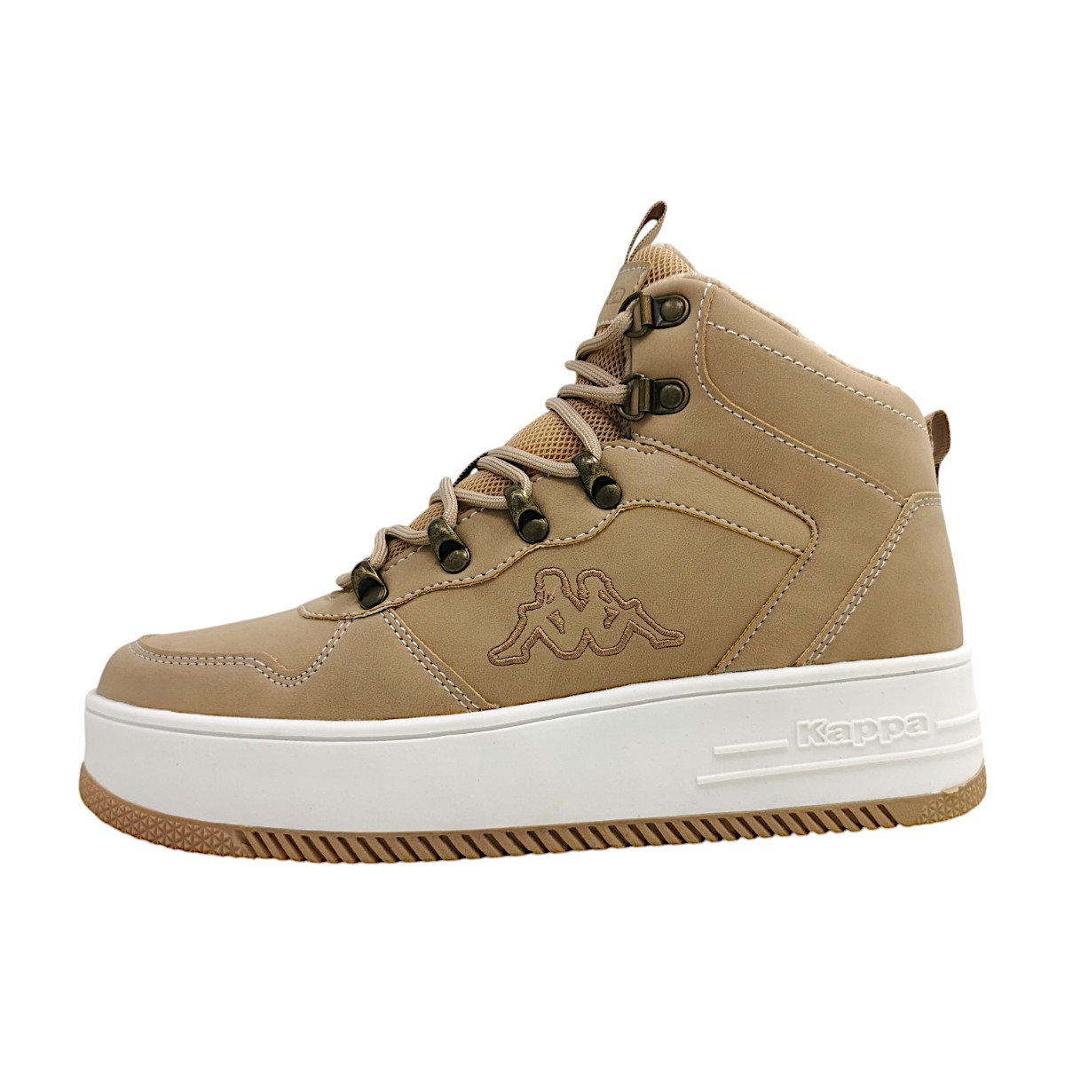 Kappa Damenschuhe Sneaker High Schnürer Beige Freizeit