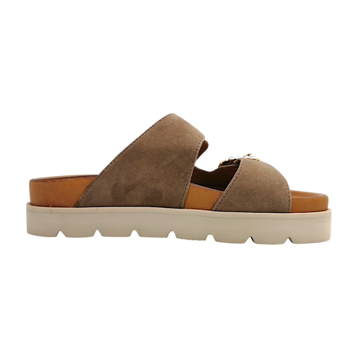 Tamaris Damenschuhe Sandalen Bequem Pantolette Braun Freizeit (Taupe suede 378, Gr. 1:39)