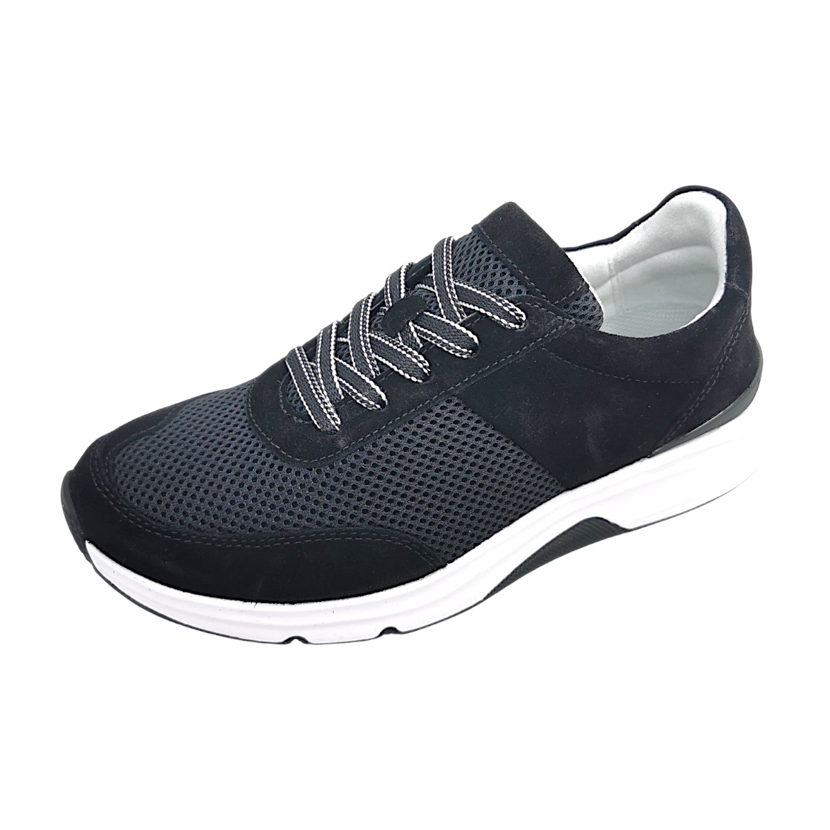 Gabor Comfort Damenschuhe Schnürschuhe Sportive sportlicher Schnürer Schwarz Freizeit (schwarz 37, Gr. 2:4.5)