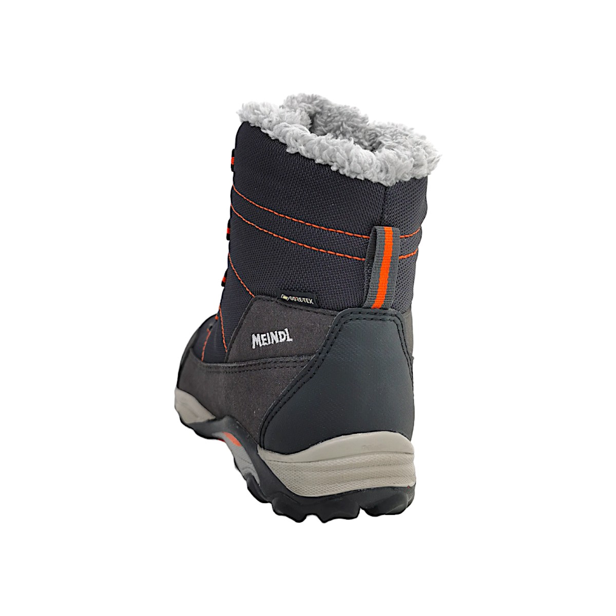 Meindl Yolup Junior GTX Kinderschuhe Jungen Winterstiefel Schwarz Freizeit (01- schwarz/orange, Größe 35 EU)