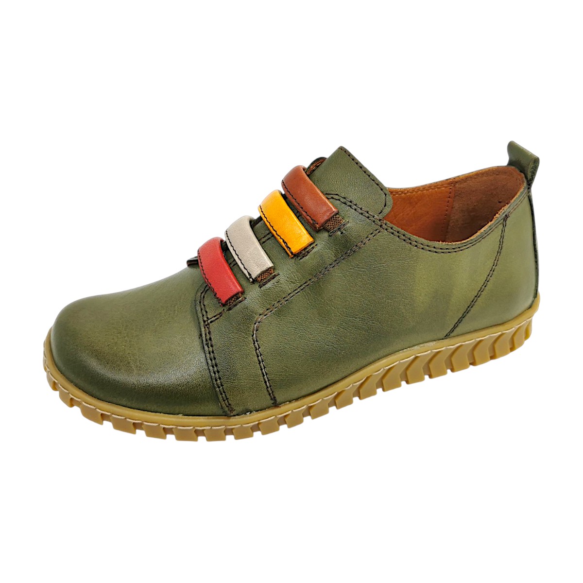 Gemini Damenschuhe Halbschuhe Bequem Slipper Grün Freizeit (khaki, Gr. 1:37)