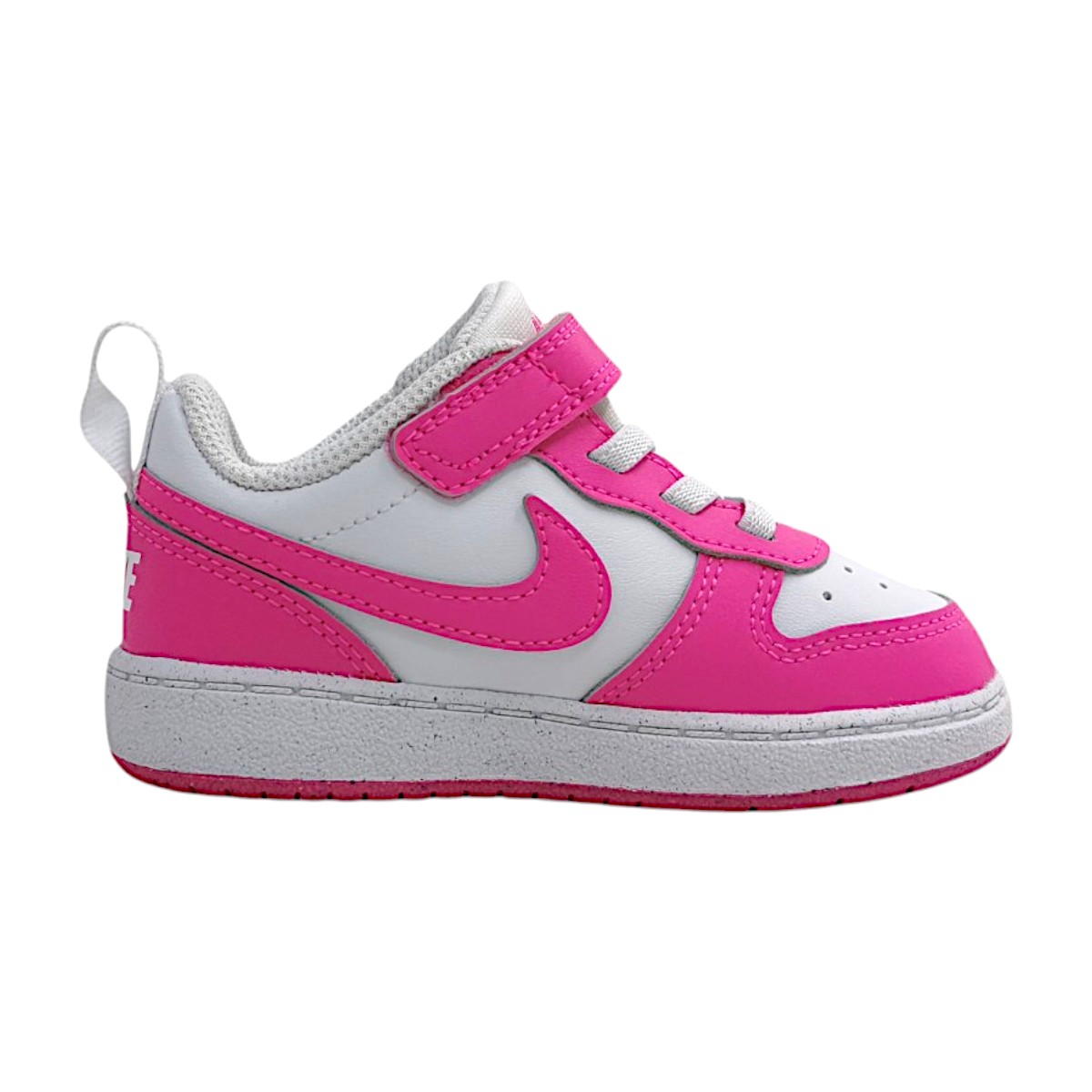 Nike COURT BOROUGH LOW RECRA Sportschuhe Kinder Laufschuhe Weiß (weiss/rosa 123, Größe US 9C)