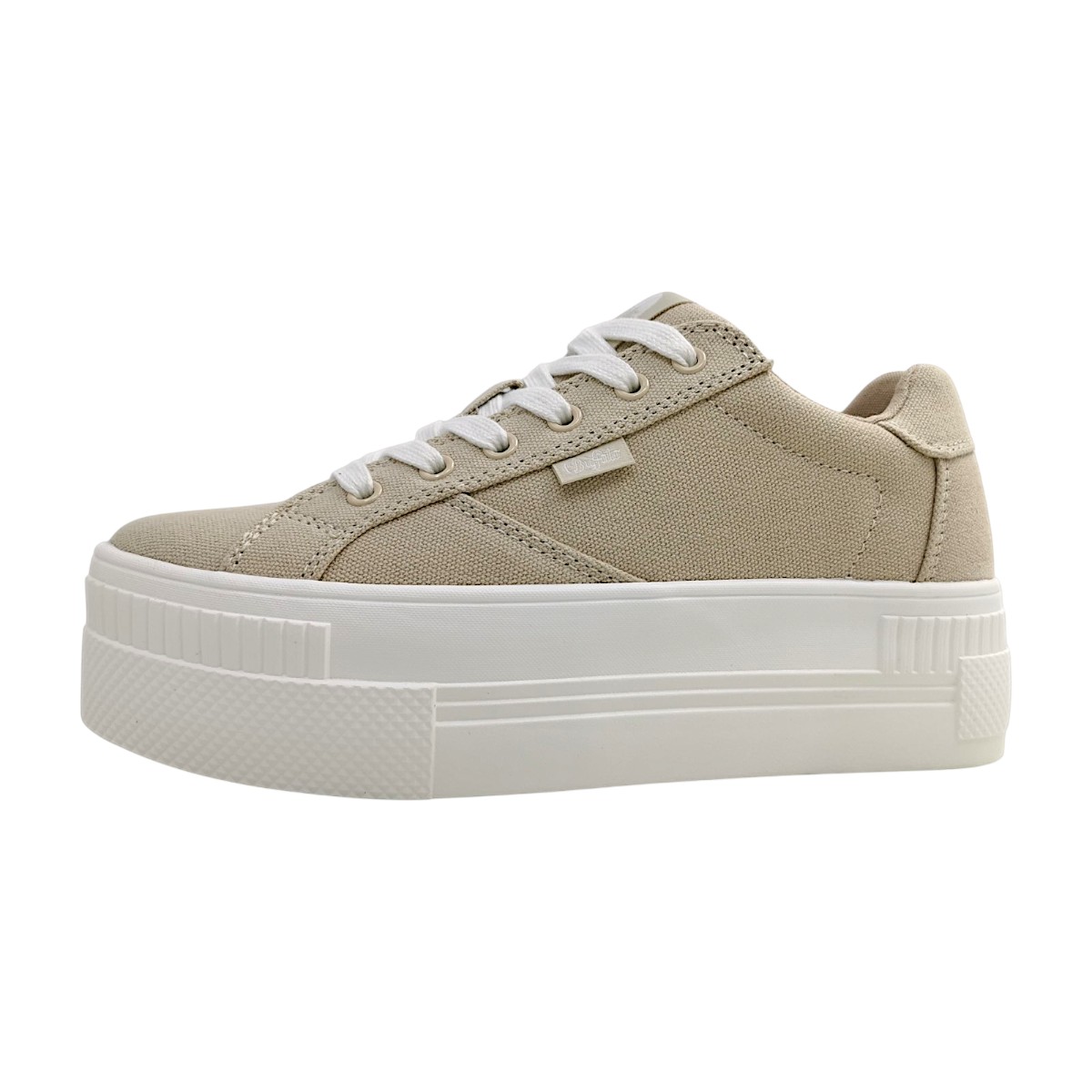 Buffalo Paired Damenschuhe sportlicher Schnürer Beige Freizeit (Gr. 1:36)