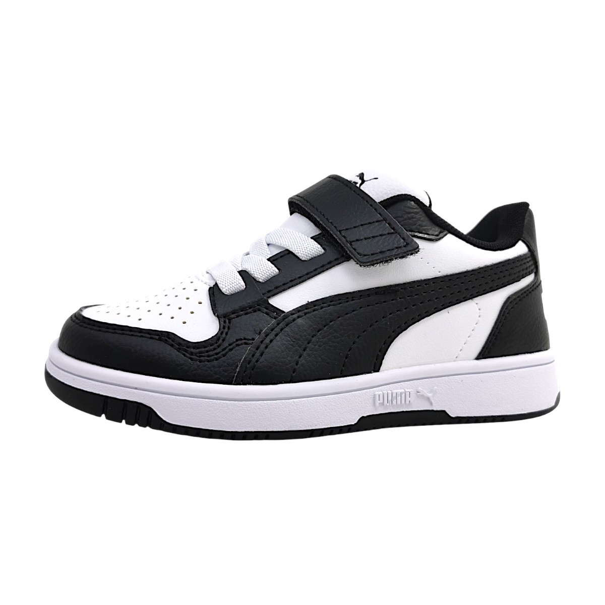 Puma REB-L AC+ PS Sportschuhe Kinder Sneaker Klettschuh Weiß Freizeit (white/black 01, Gr. 1:29)
