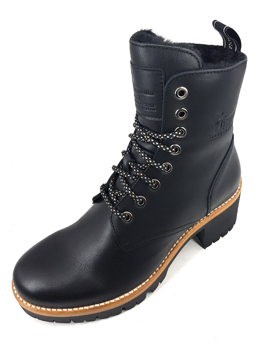 Panama Jack Damenschuhe Stiefel Schnürer Stiefel Schwarz Freizeit (negro - black, Größe 37 EU)