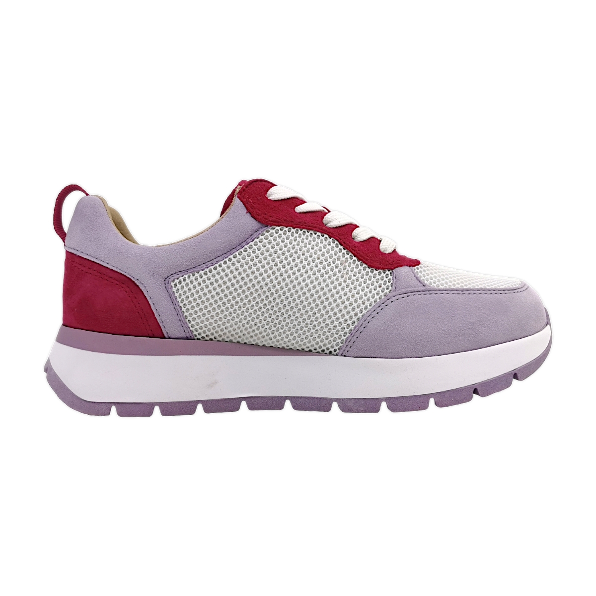 Caprice Damenschuhe Für lose Einlagen Sneaker low Weiß Freizeit (101 white multi, Gr. 1:36)