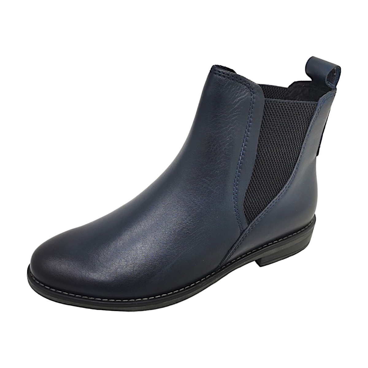 Marco Tozzi Damenschuhe Schlupfstiefel Stiefelette Schwarz Freizeit (80F- Navy, Größe 39 EU)