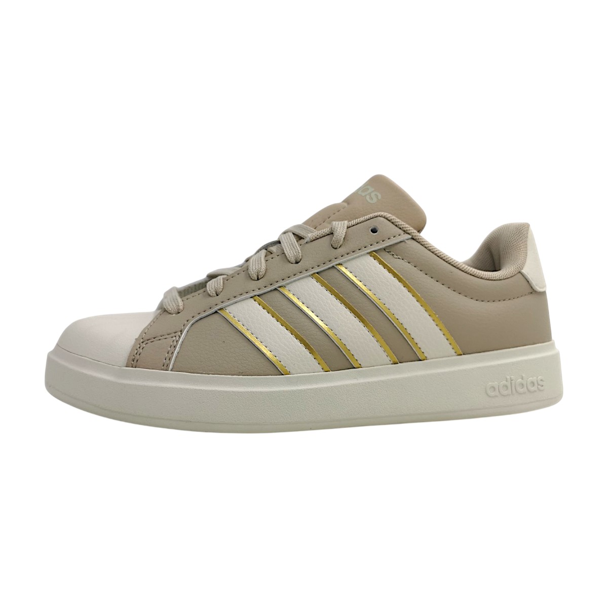 adidas Streettalk Damenschuhe Schnürschuhe Sportive sportlicher Schnürer Beige Freizeit (beige/offwhite/Gold, Gr. 2:7)