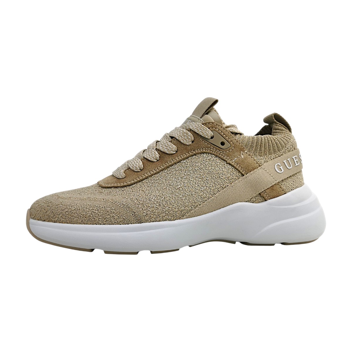 Guess Mildrid Damenschuhe Schnürschuhe Sportive Gold Freizeit