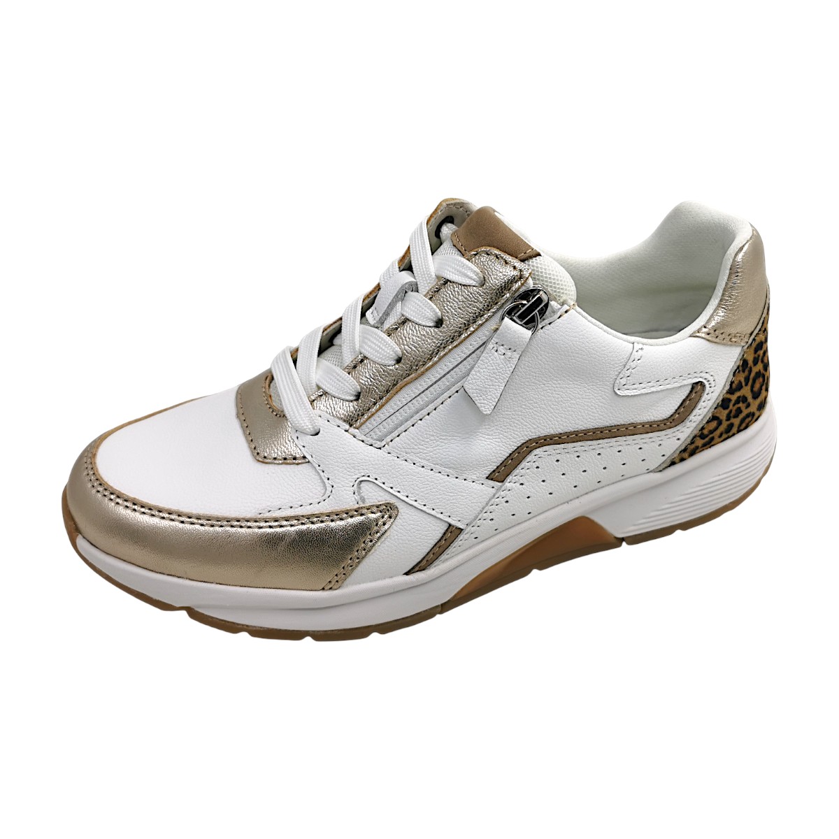 Gabor Comfort Damenschuhe Schnürschuhe Sportive Weiß Freizeit (weiss/puder/natur 53, Gr. 2:4.5)