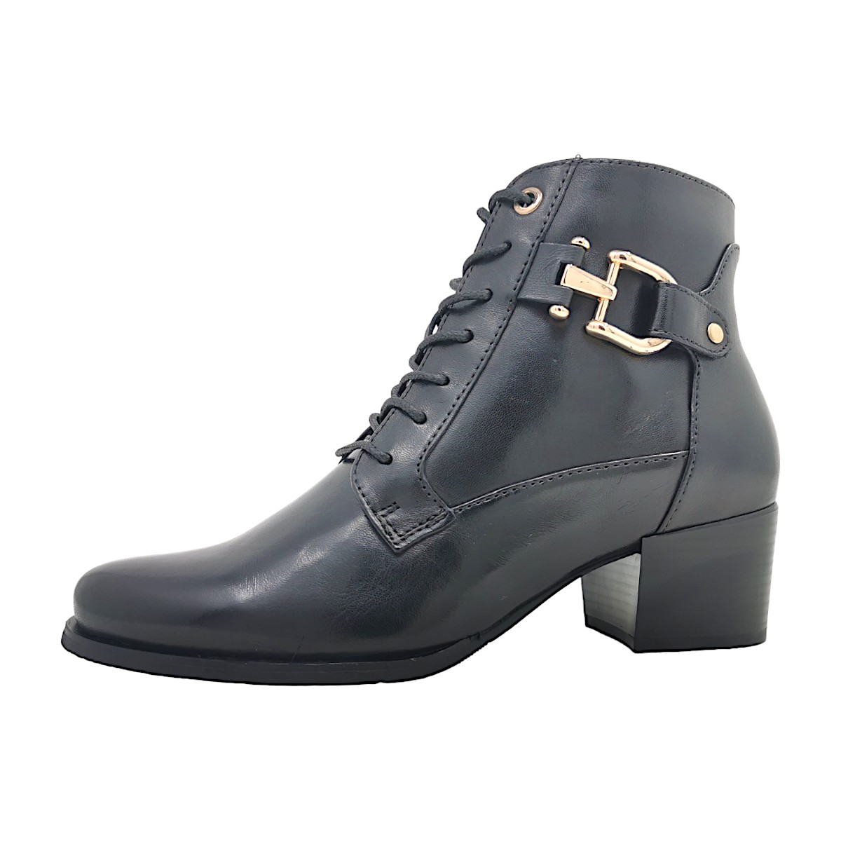 regarde le ciel Damenschuhe Stiefeletten Schnürer Schwarz Freizeit