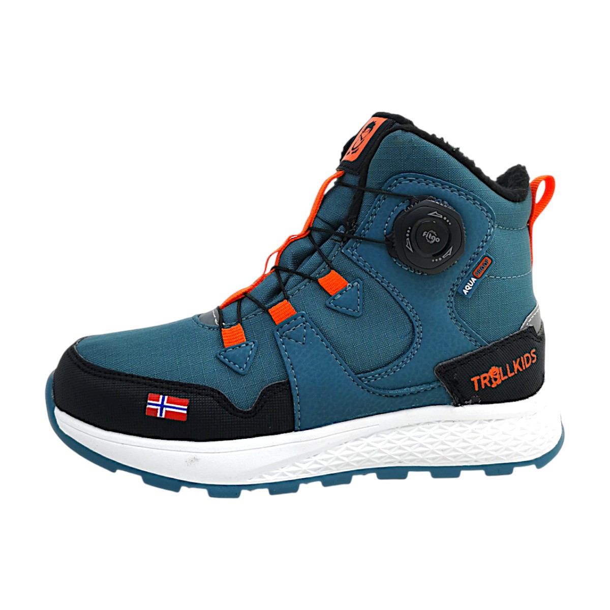 Kinderschuhe Burschen Winterstiefel Schaftstiefel Türkis Freizeit (stormy blue/flame orange, Größe 38 EU)