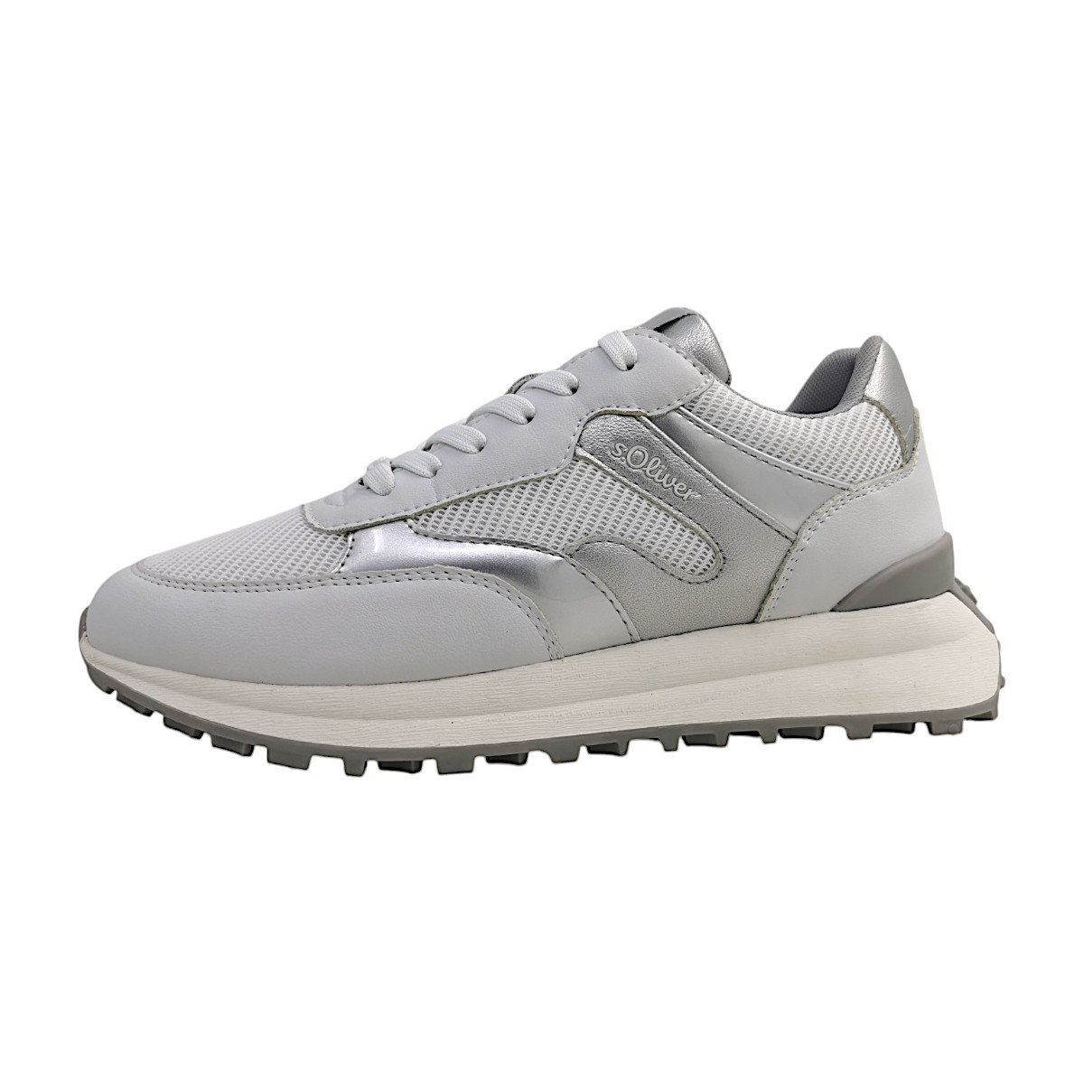 s.Oliver Damenschuhe Schnürschuhe Sportive sportlicher Schnürer Weiß Freizeit