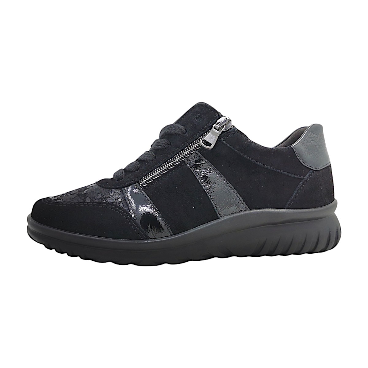 Semler Damenschuhe Schnürschuhe Schwarz Freizeit