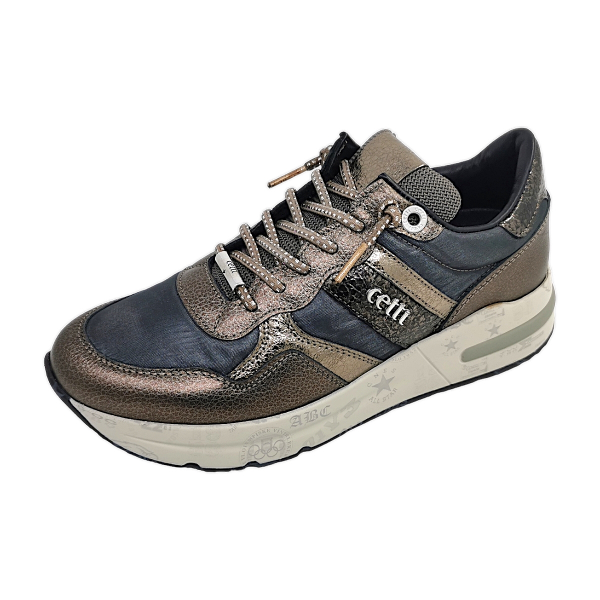 Cetti Damenschuhe Für lose Einlagen Schnürer Braun Freizeit (Metal dakar, Größe 42 EU)