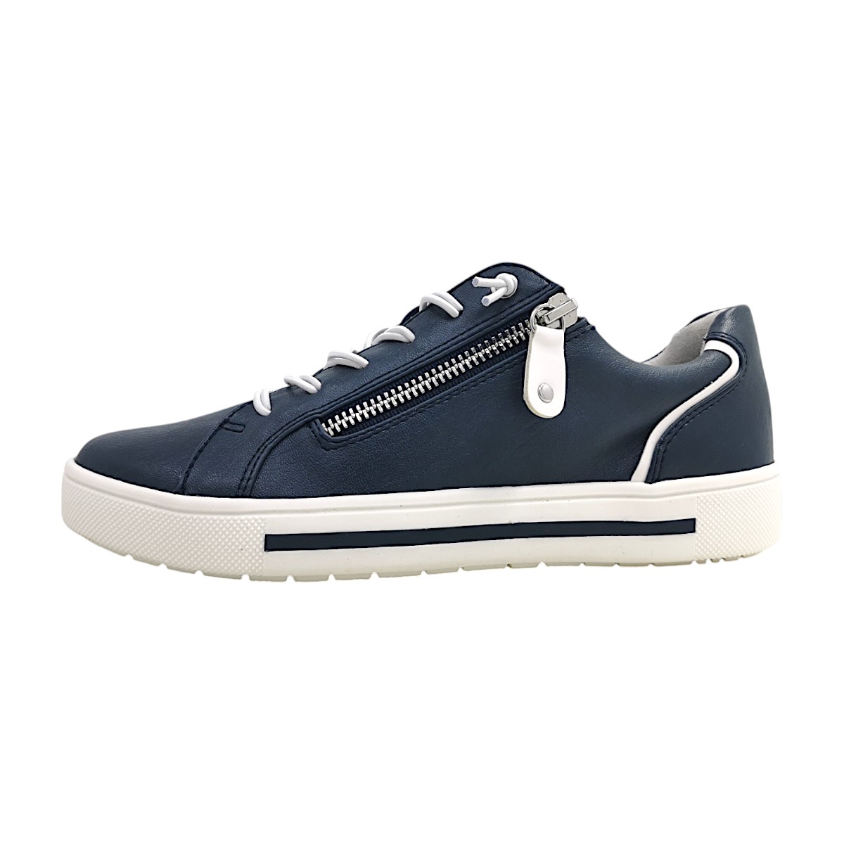 Jana Damenschuhe sportlicher Schnürer Blau Freizeit (navy 850, Größe 41 EU)
