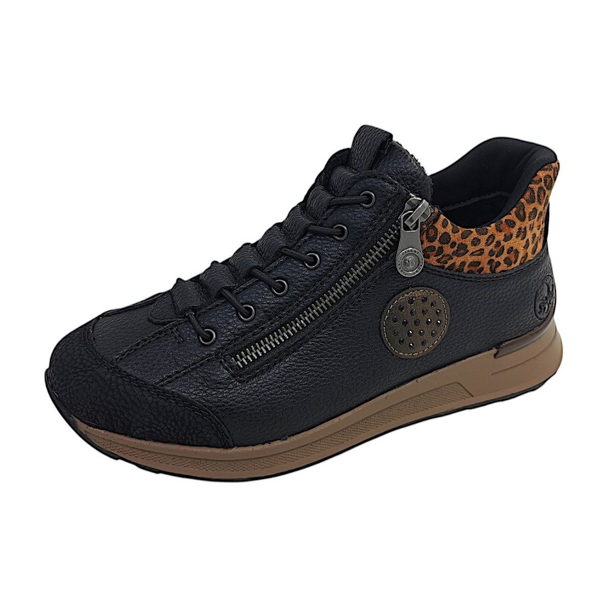Rieker N1457-00 Schwarz schwarz/leo/nuss 00