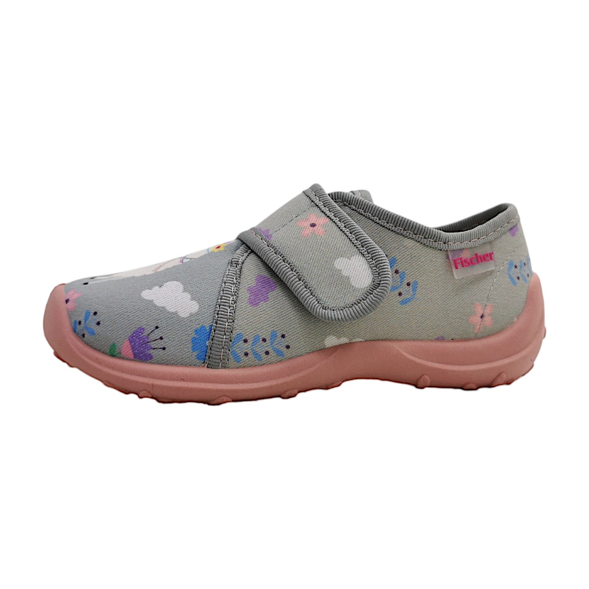 Fischer Markenschuhe Boogy Kinderschuhe Mädchen Hausschuhe Grau Freizeit
