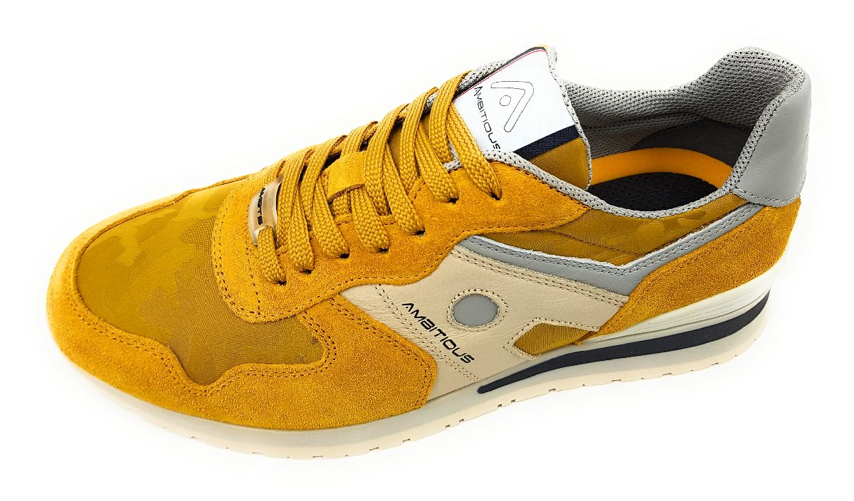 Ambitious Rest Herrenschuhe Sneaker sportlicher Schnürer Gelb Freizeit
