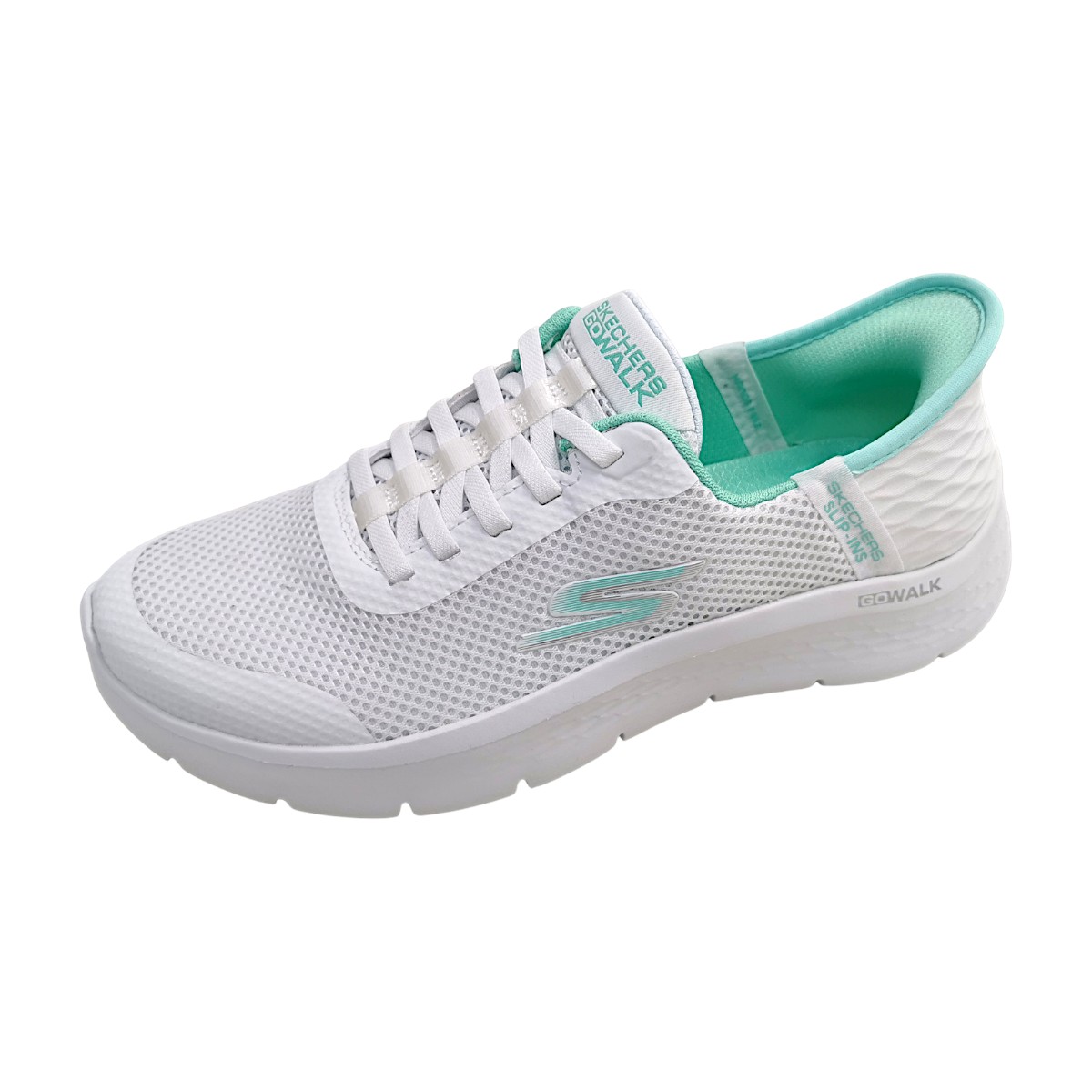 Skechers Go Walk Flex- Grand Entry 124836 WMNT Weiß white/mint WMNT