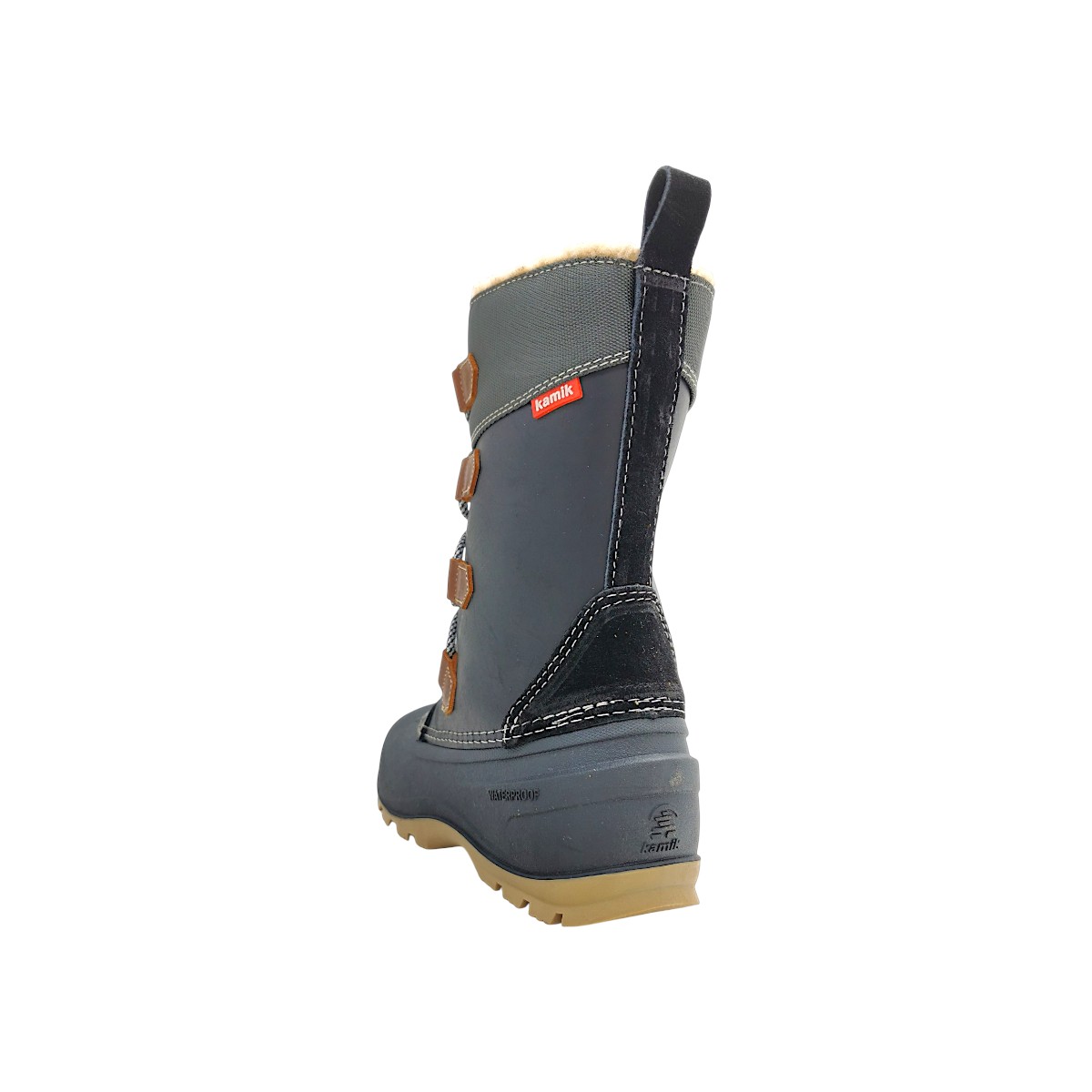 Kamik Snowgem Damenschuhe Gefüttert Winterstiefel Braun Freizeit (black BLK, Gr. 1:36)