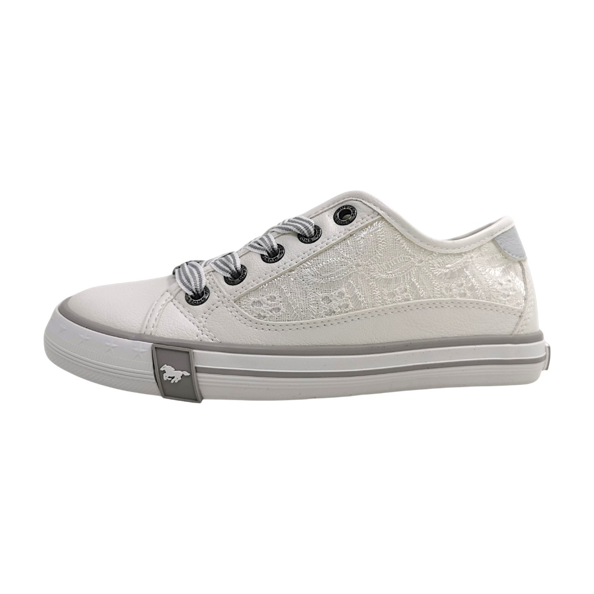 Mustang Kinderschuhe Mädchen Halbschuhe Schnürer Weiß Freizeit (white 00002, Gr. 1:40)