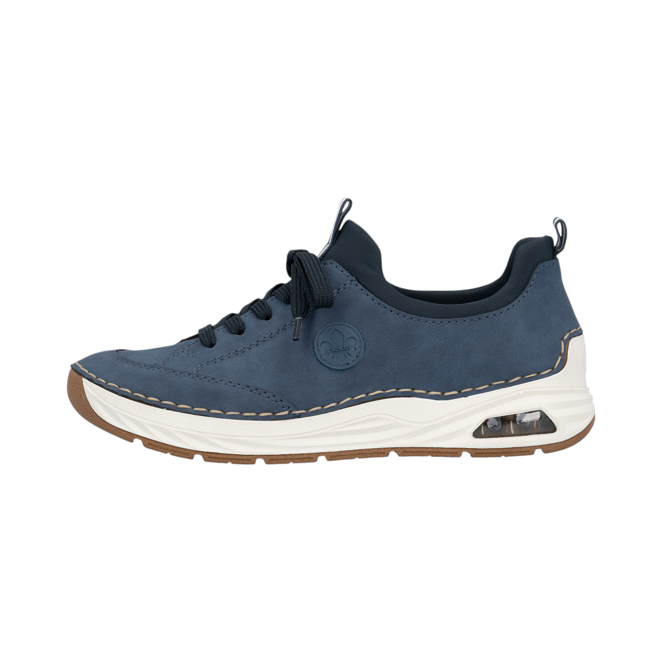Rieker Damenschuhe Halbschuhe Bequem sportlicher Schnürer Blau Freizeit