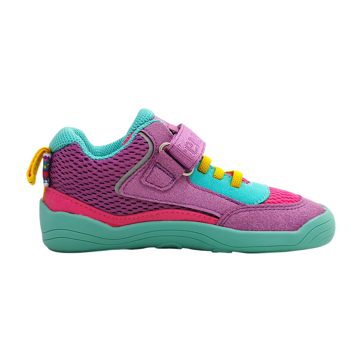 Affenzahn Cheerly Eule Kinderschuhe Mädchen Halbschuhe Klett Barfußschuhe Violett Freizeit (purple, Größe 31 EU)