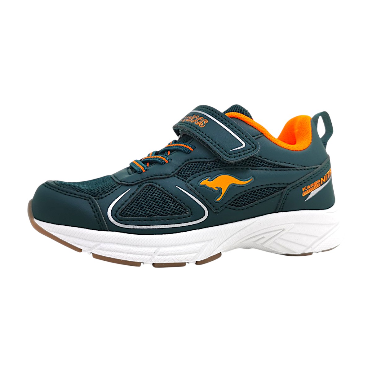 KangaRoos K-NI Roug EV Sportschuhe Kinder Laufschuhe Klettschuh Grün Freizeit (green jewel/neon orange, Gr. 1:29)