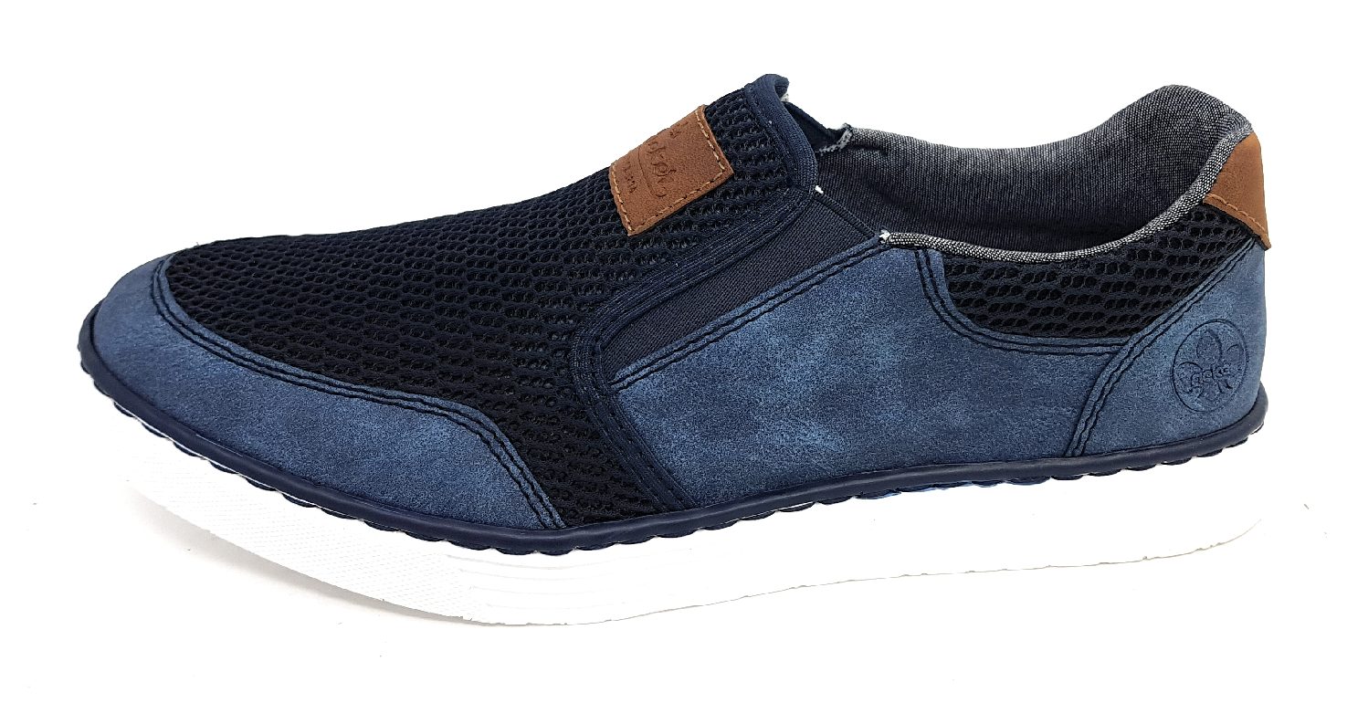 Rieker Rieker Herren Slipper oze B2250-14 Blau 14 Baltik/ Navy/ Mandel
