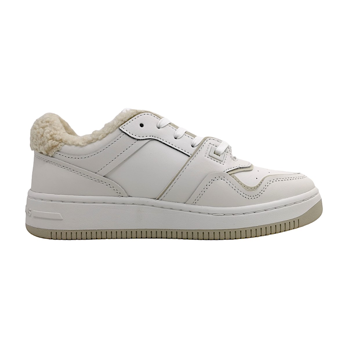 Tommy Hilfiger Retro Basket Damenschuhe Für lose Einlagen Schnürer Weiß (YBL White, Größe 39 EU)