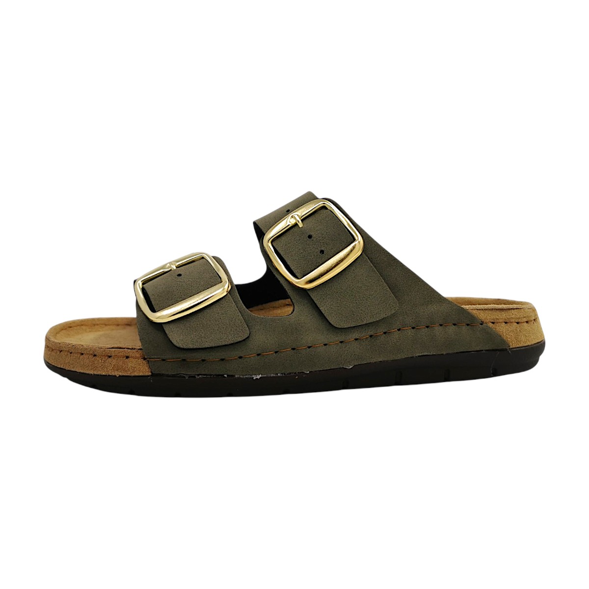 Jane Klain Damenschuhe Hausschuhe Pantolette Grün Freizeit