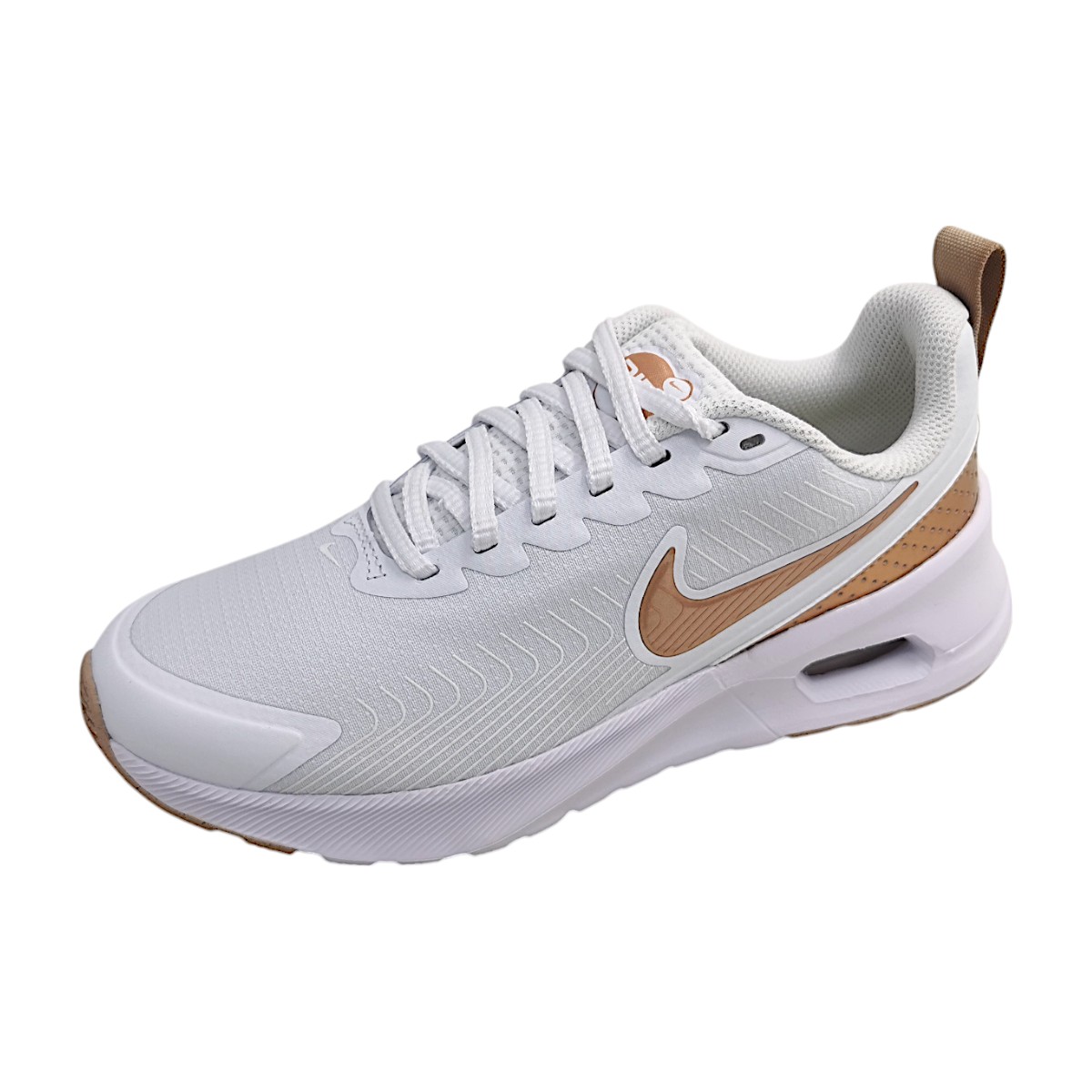 Nike Air Max Nuaxis Sportschuhe Damen Trainingsschuhe Weiß Sport (white/bronze/sand 110, Größe 43.5 EU)