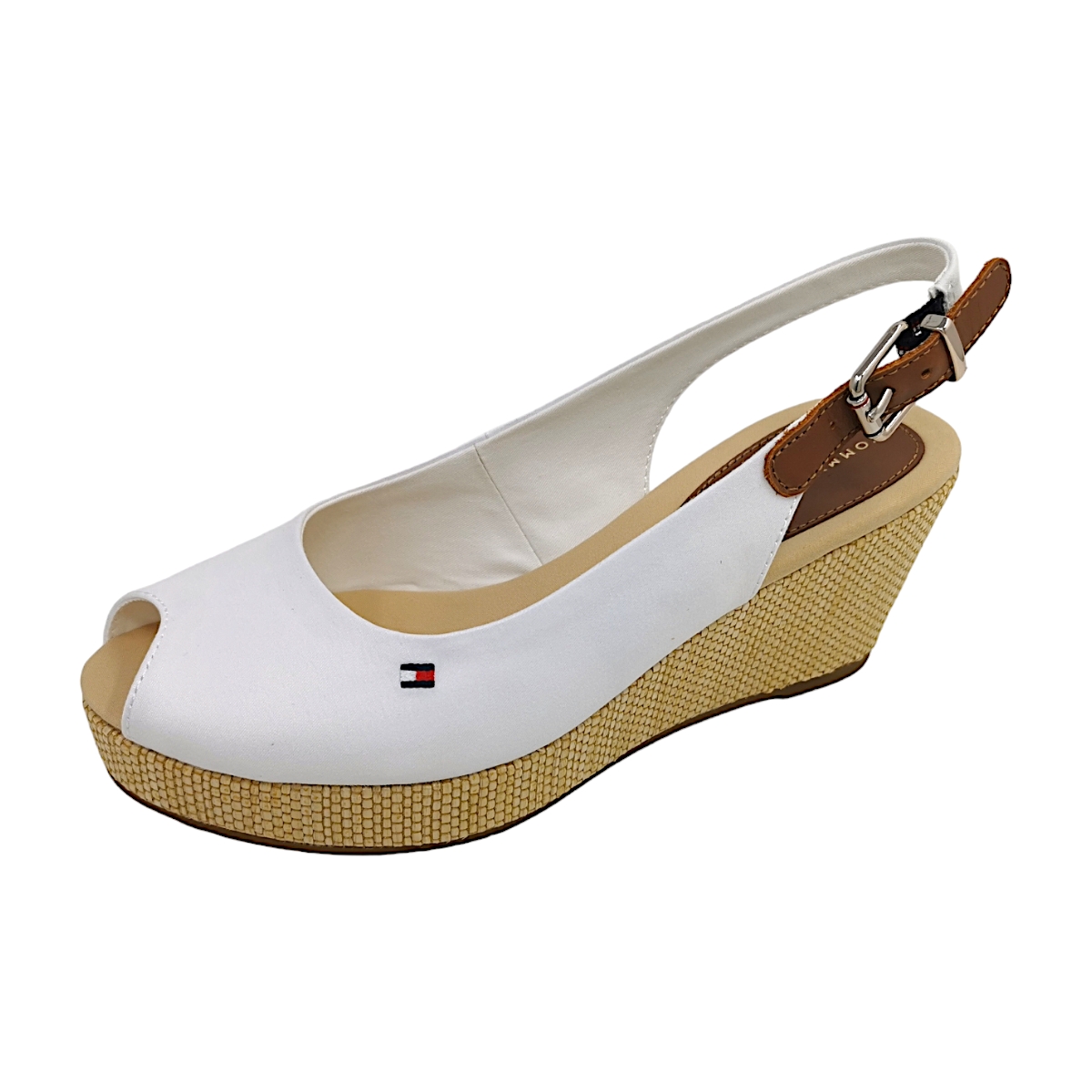 Tommy Hilfiger CONIC ELBA SLING BACK WED FW0FW04788YBL Weiß YBL Ecru