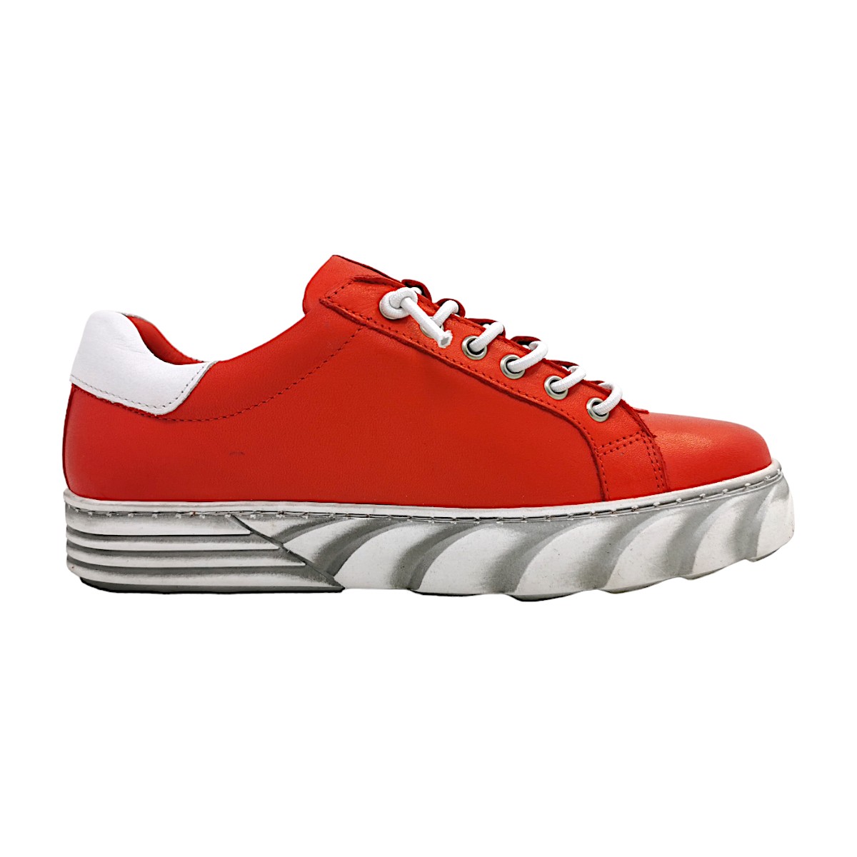Gemini Anilina Schnürschuh 343850 Rot 051- Rot/Weiss