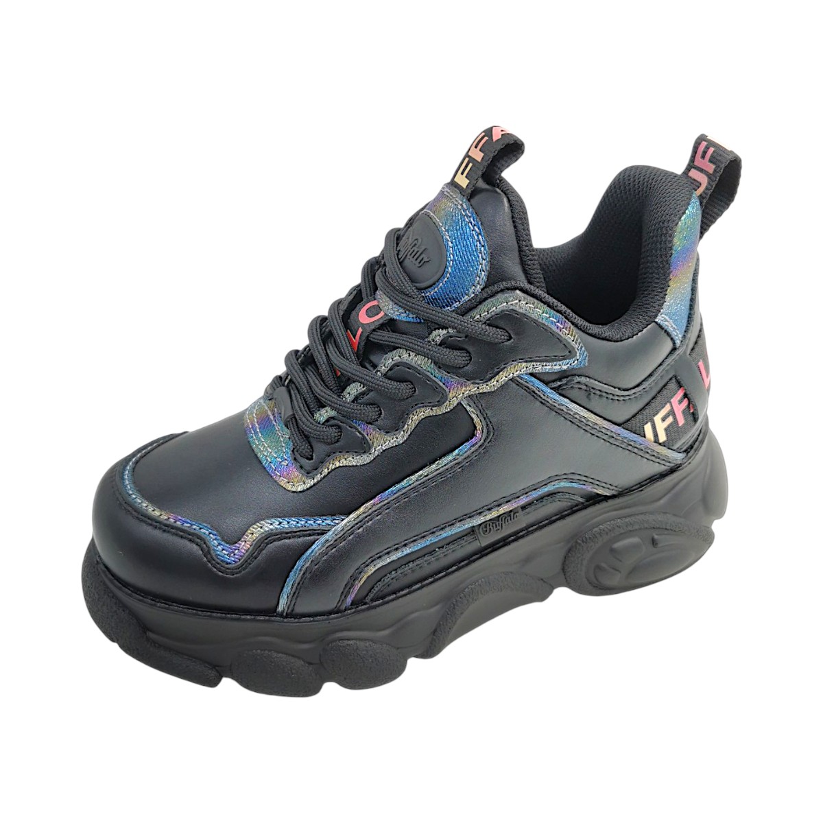 Buffalo Damenschuhe Schnürschuhe Sportive Schwarz Freizeit (black/rainbow, Größe 38 EU) Buffalo Damenschuhe Schnürschuhe Sportive Schwarz Freizeit (black/rainbow, Größe 38 EU)