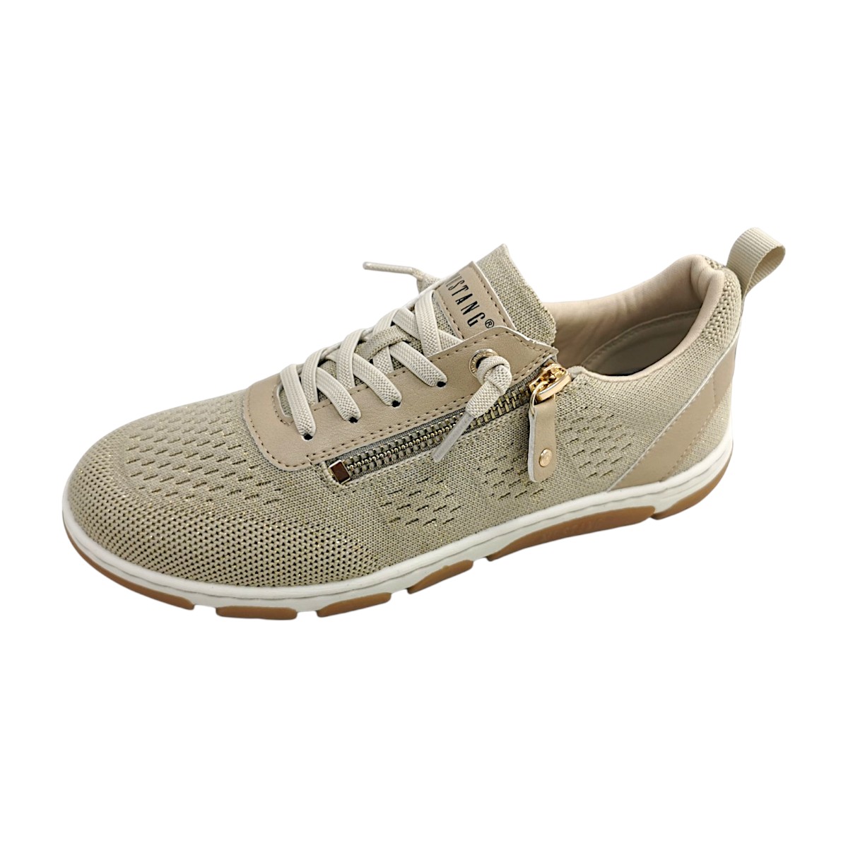Mustang Damenschuhe Halbschuhe Slipper Beige Freizeit (sand, Größe 41 EU)