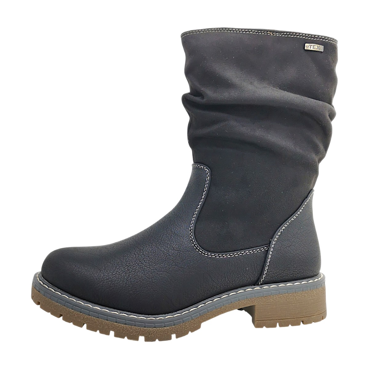 Jane Klain Damenschuhe Reißverschluss Schaftstiefel Schwarz Freizeit