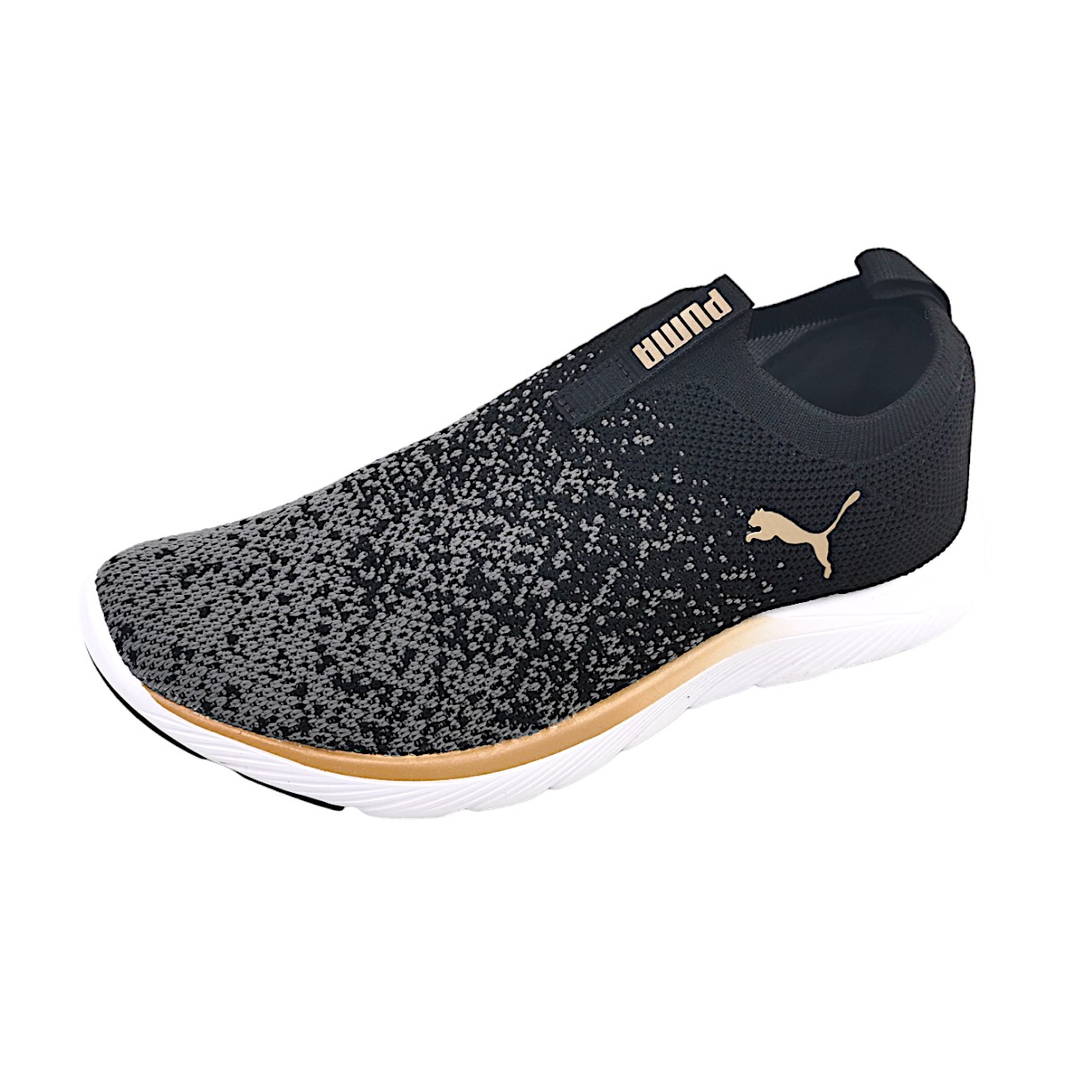 Puma Softride Remi Slip-on 309834-001 Schwarz black-gold-dark grey 01 Puma Softride Remi Slip-on 309834-001 Schwarz black-gold-dark grey 01