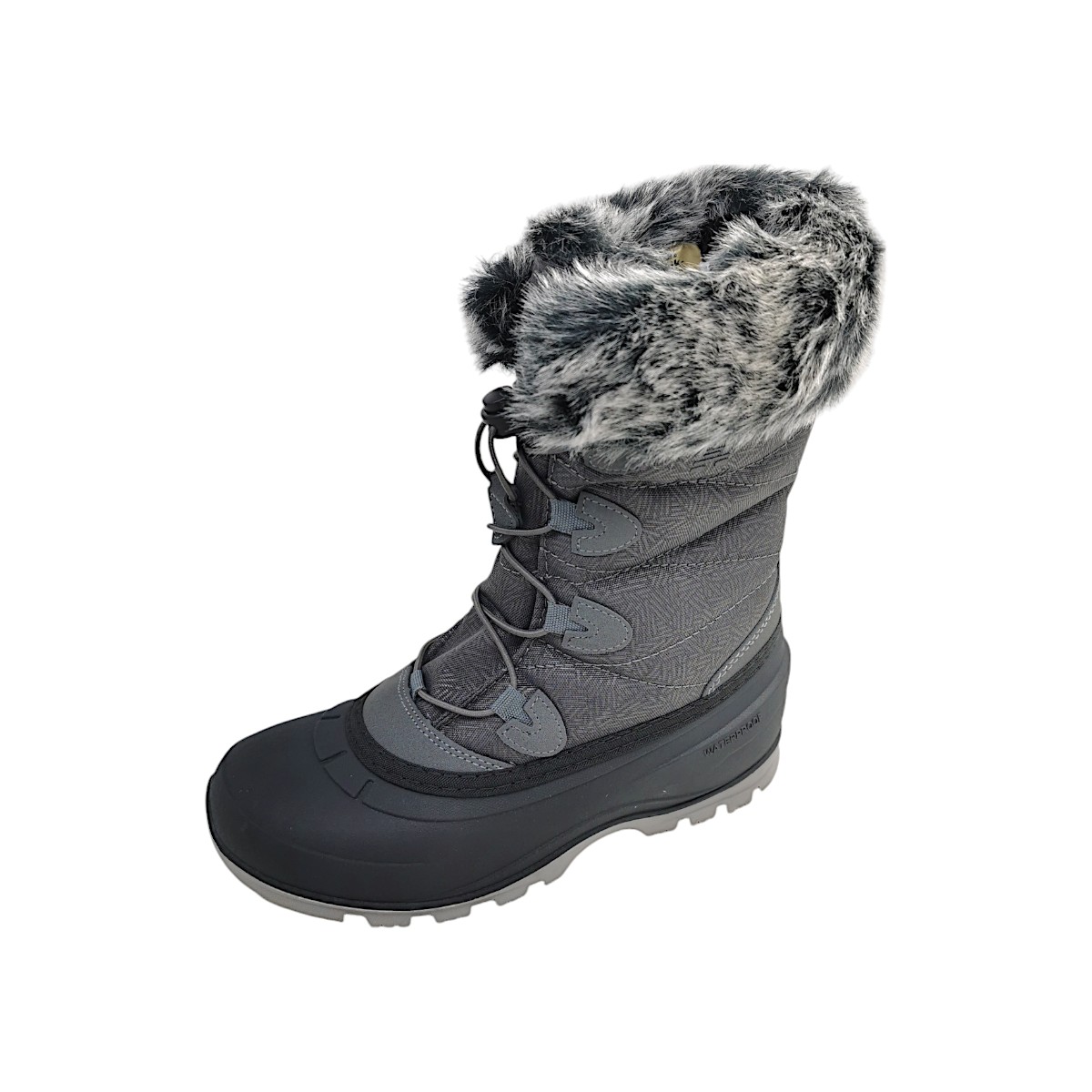 Kamik CHA MOMENTUM3 Damenschuhe Stiefel Gefüttert Winterstiefel Schwarz Freizeit (Charcoal, Größe 42 EU)