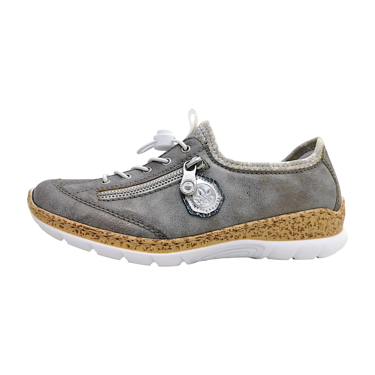 Rieker Damenschuhe Halbschuhe Bequem Slipper Grau Freizeit