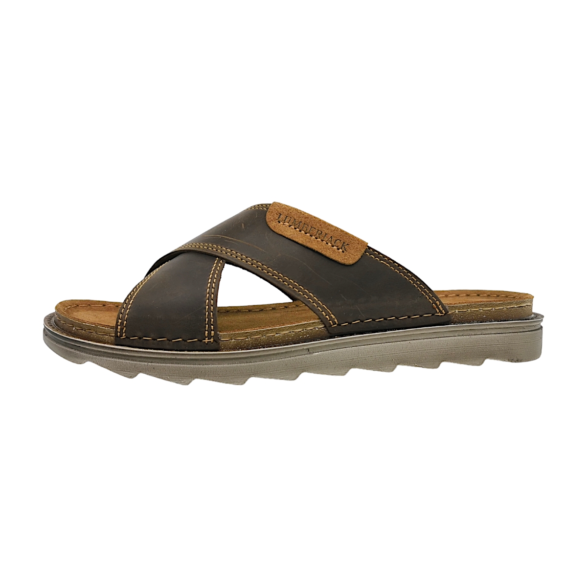 Lumberjack Asher Herrenschuhe Pantoletten Braun Freizeit