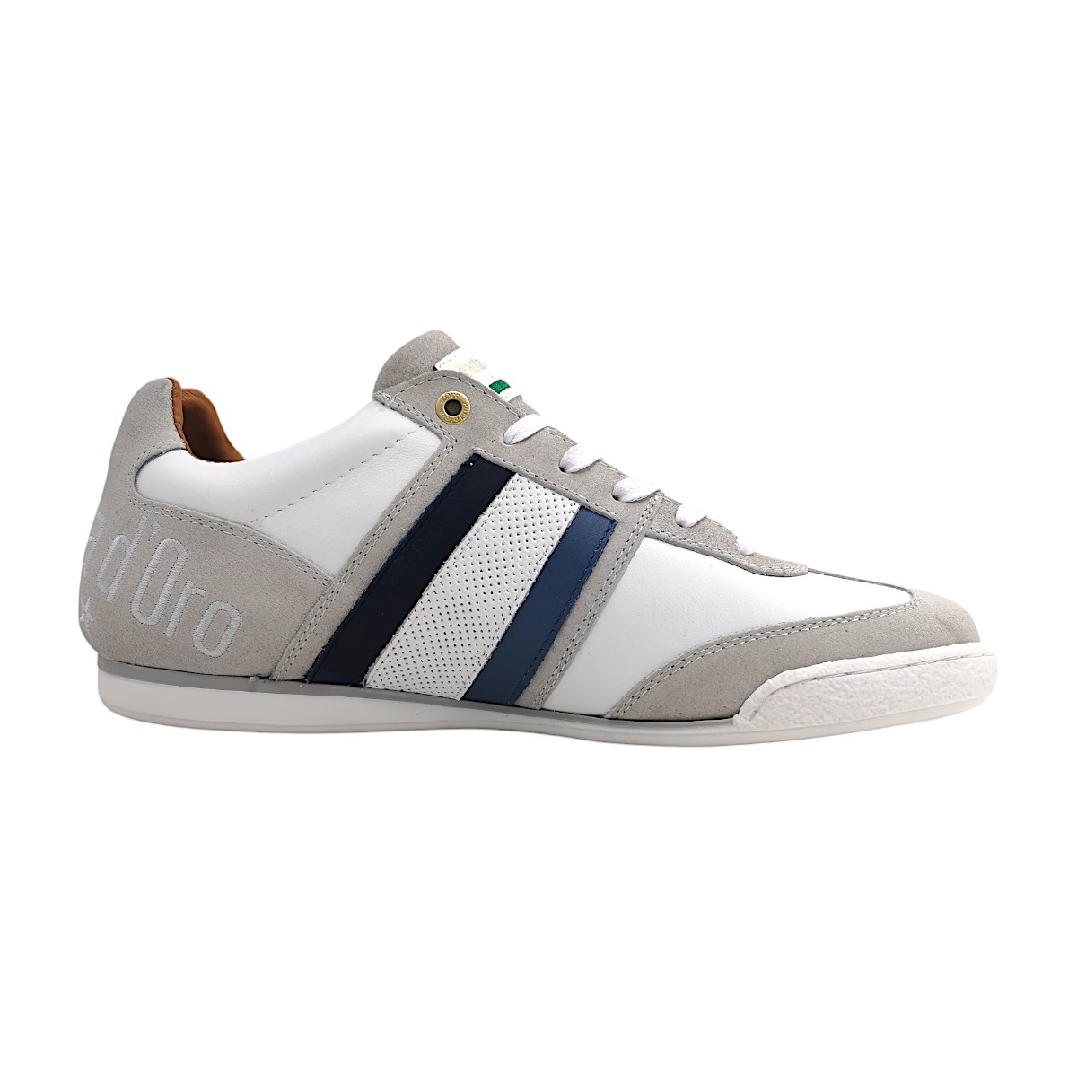 Pantofola d`oro Imola Uomo Low Herrenschuhe Schnürschuhe Weiß Freizeit (lt. grey/white 8121, Größe 46 EU)
