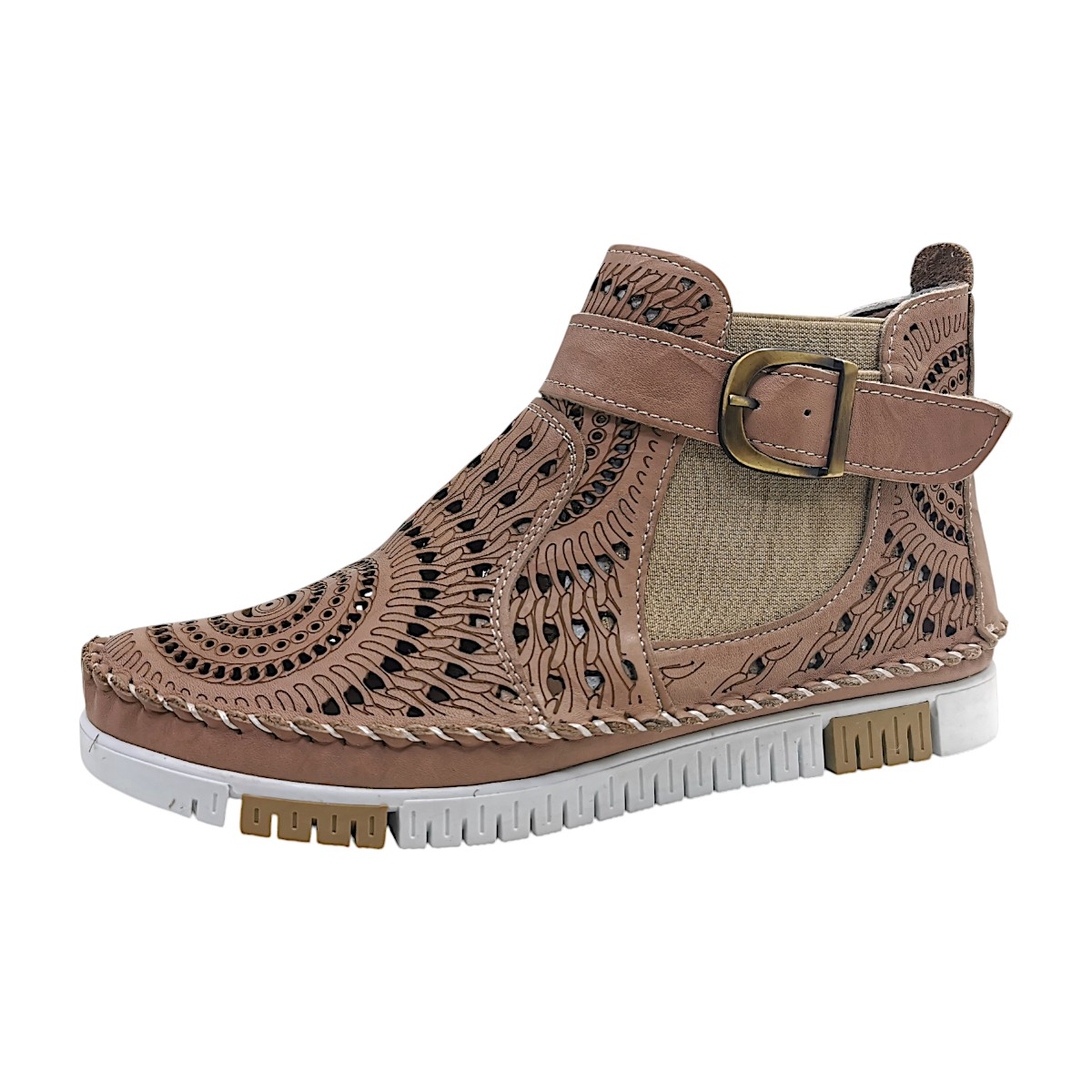 Gemini Damenschuhe Stiefeletten Reißverschluss Braun Freizeit