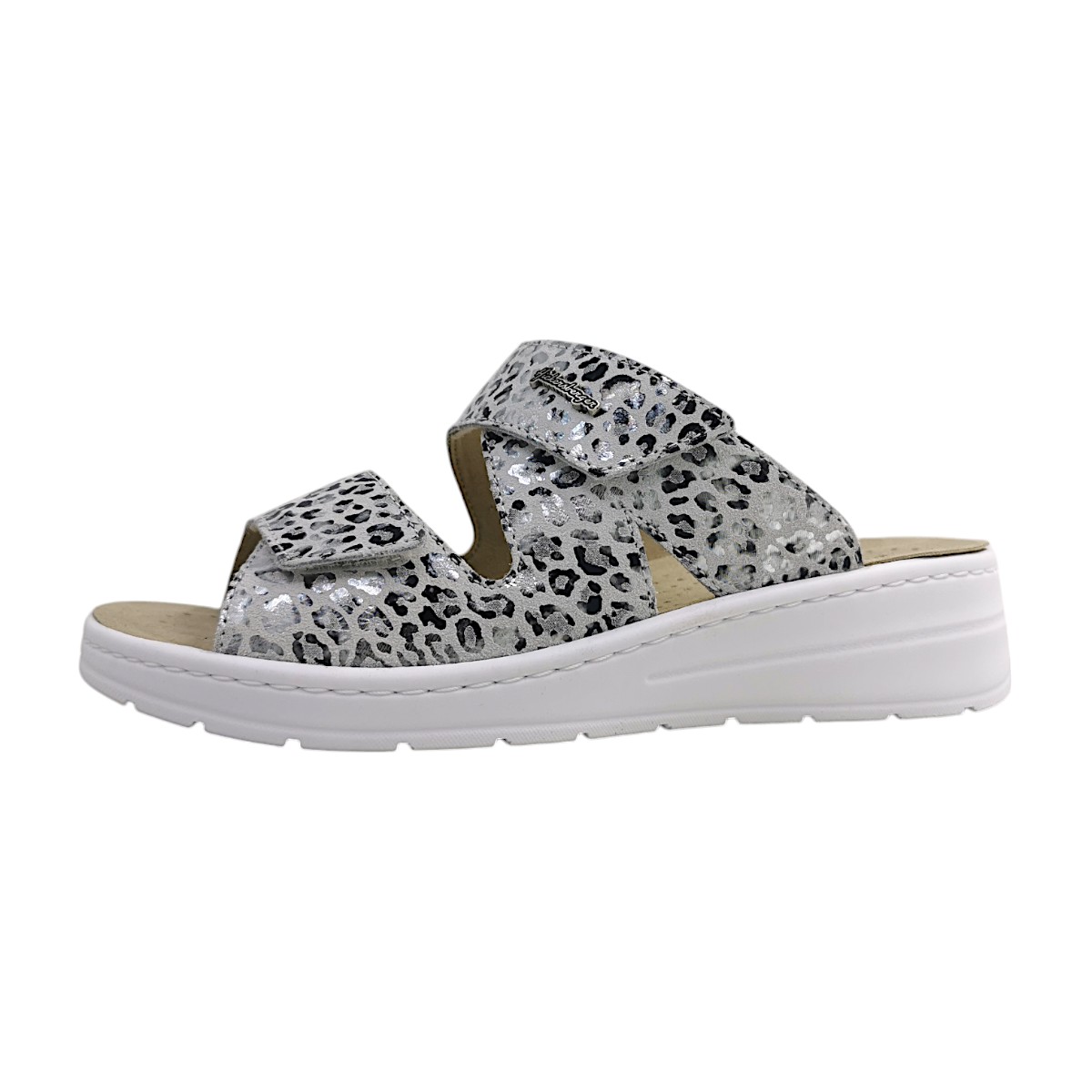 Hickersberger Napoli Damenschuhe Pantoletten Fußbett Silber Freizeit